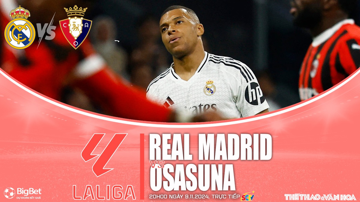 Viva88 – Soi Kèo, soi tỷ lệ Real Madrid vs Osasuna 20h00 ngày 9/11, vòng 13 La Liga