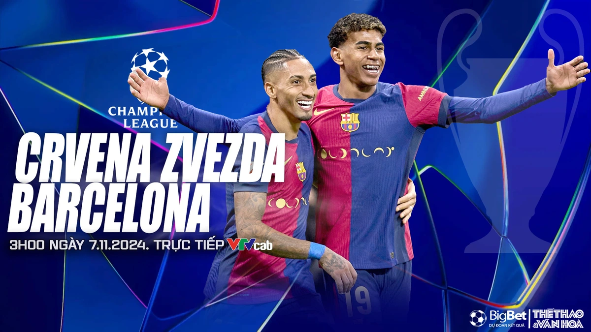 Viva88 – Soi Kèo, soi tỷ lệ Sao đỏ Belgrarde vs Barcelona 3h00 ngày 7/11, cúp C1 lượt trận thứ 4