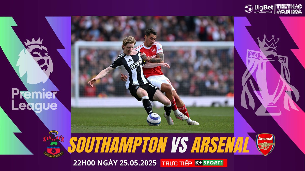 Viva88 – Soi Kèo, soi tỷ lệ Southampton vs Arsenal 22h hôm nay ngày 25/5, giải Ngoại hạng Anh